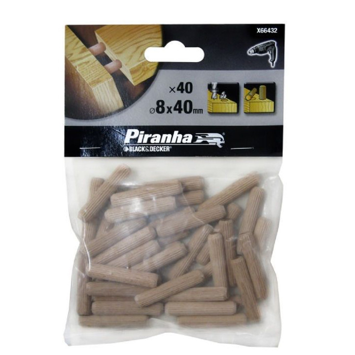 Piranha X66432 Tasselli Legno 8x40mm 40 Pz