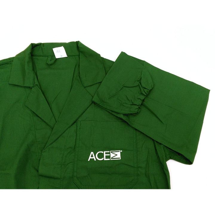 RN - Camice da Lavoro Manica Lunga in Tessuto Cotone/Poliestere Verde Scuro - Tg 64