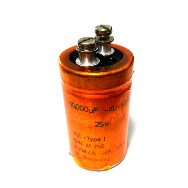 ROE DIN41250 - Filtro Condesatore Audio HiFi 25V 10000μF -10/+50%