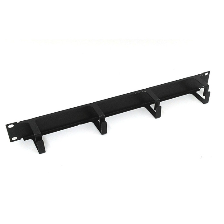 Passacavi in Metallo 4 ganci per Armadio Rack 1U - Nero