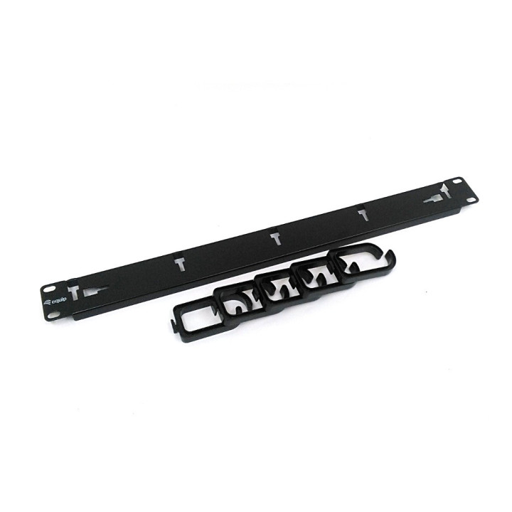 EQUIP 327311 - Passacavi in Metallo 5 Ganci in Plastica per armadio Rack 19 1U - Nero