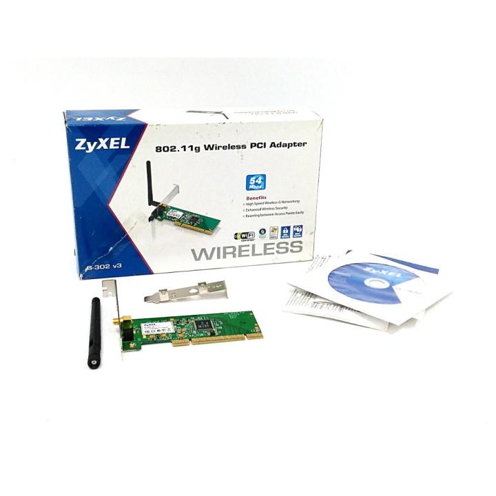 ZyXEL G-302 - Wireless PCI Adapter 54 Mbps 802.11g con antenna Rimovibile
