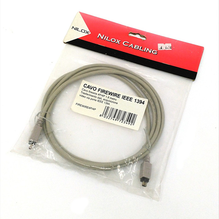 NILOX FIREWIRE4P/4P - Cavo Firewire IEEE1394 - 1.8Mt - Grigio