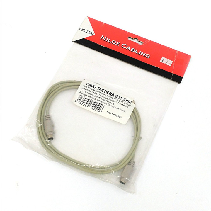 NILOX TAST-PROL-PS2 - Cavo Tastiera e Mouse - 1.8Mt - Grigio