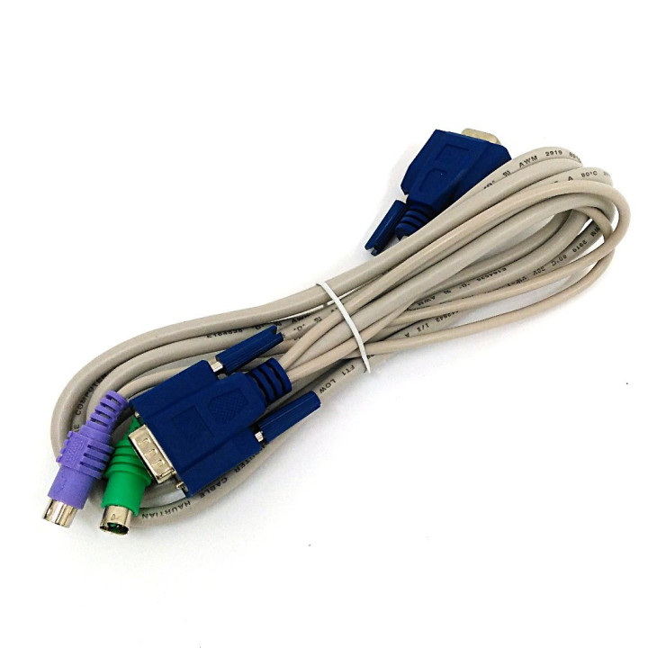 OEM - Cavo Triplo per KVM Switch HDB15/PS2 - 1.8Mt