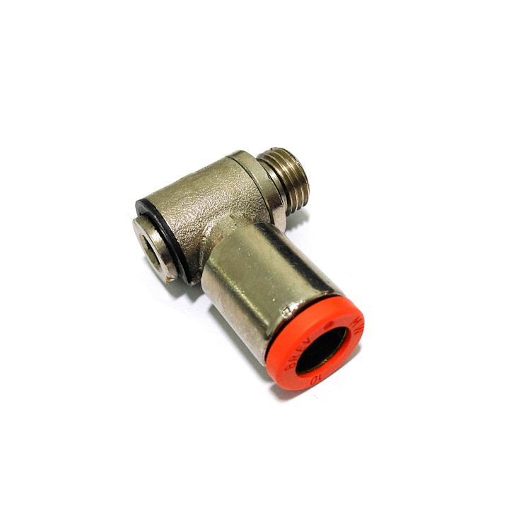 METAL WORK - Raccordo a L Girevole 1/4" Maschio per Tubi Pneumatici 10mm 16Bar