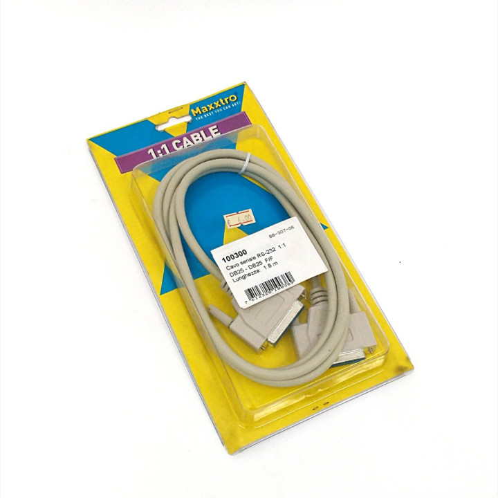 MAXXTRO BB-307-06 - Cavo Seriale RS-232 1:1 DB25 - DB25 F/F - 1.8Mt