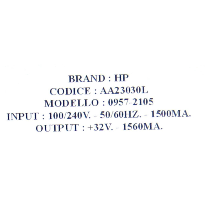 HP 0957-2105 - Alimentatore +32V. 1560MA. - 50/60HZ. - Nero