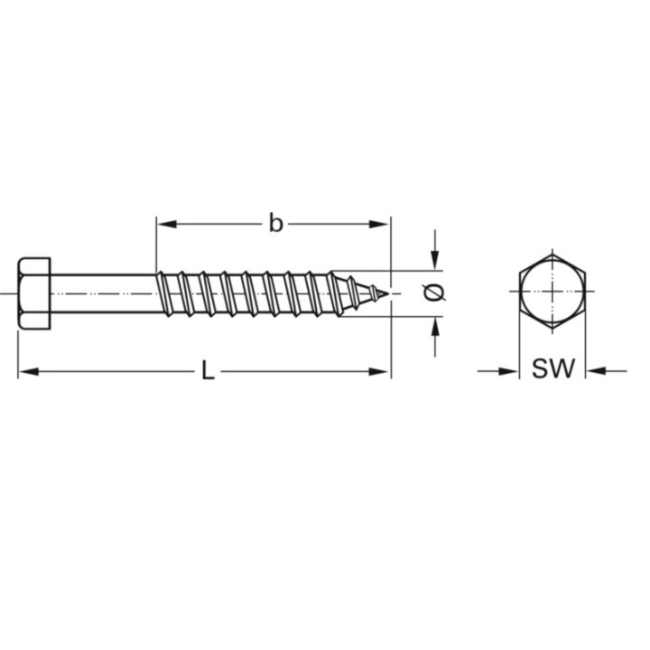 BERNER 272175 - 8 x Viti Testa Esagonale L 160mm
