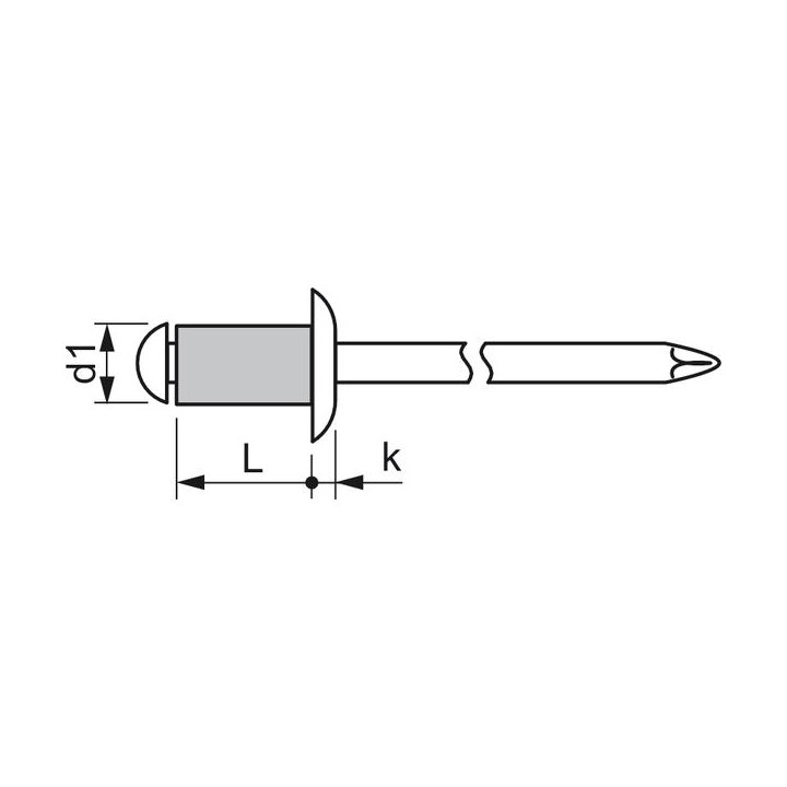 25pcs - Rivet ISO15977 3.2x14 Alluminium-Steel