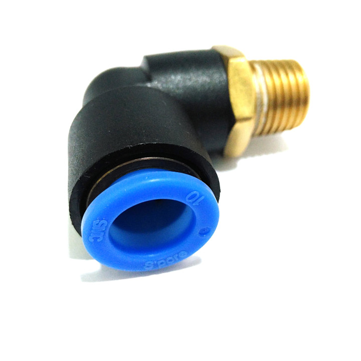 SMC KPL10-02 - Raccordo a L Filettato Maschio 3/8" per Tubo da 10mm