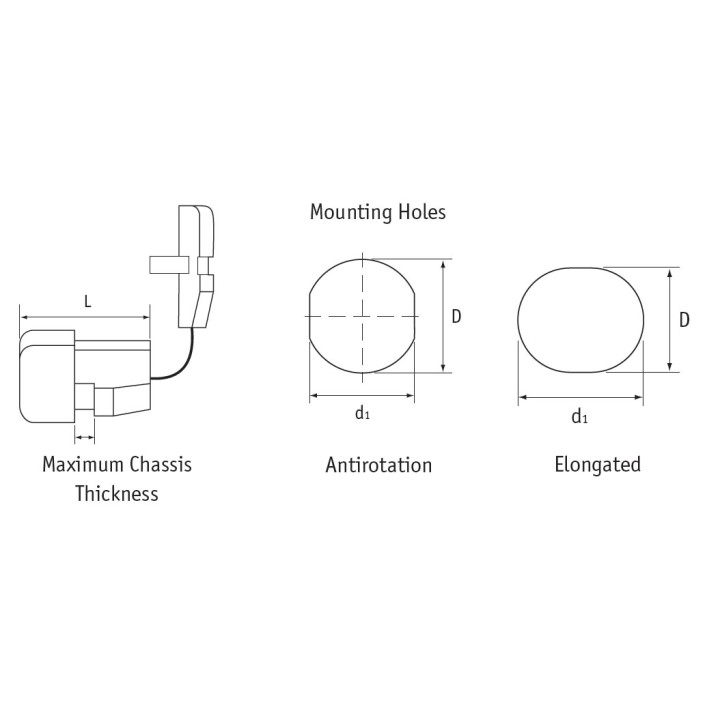 7x Moss SR 3A-4 - Passacavo Antistrappo Dritto Nylon 6.6 NERO