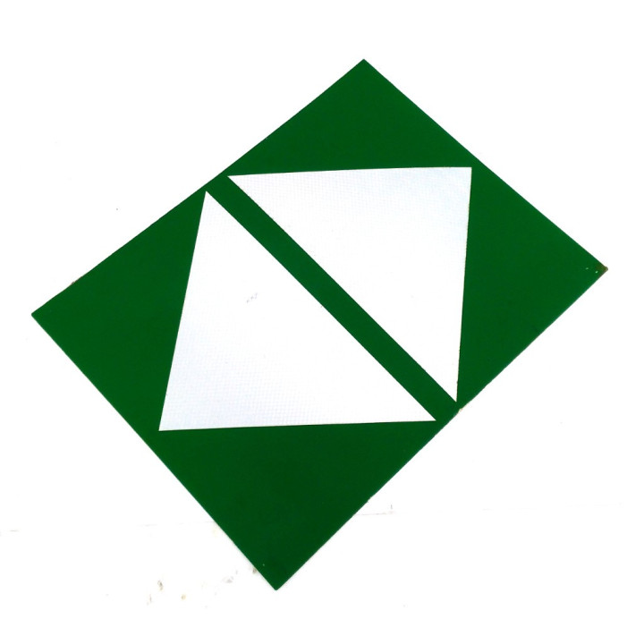 OEM - Cartello Segnalatorio in Plastica con Frecce di Indicazione 460x360mm - Verde