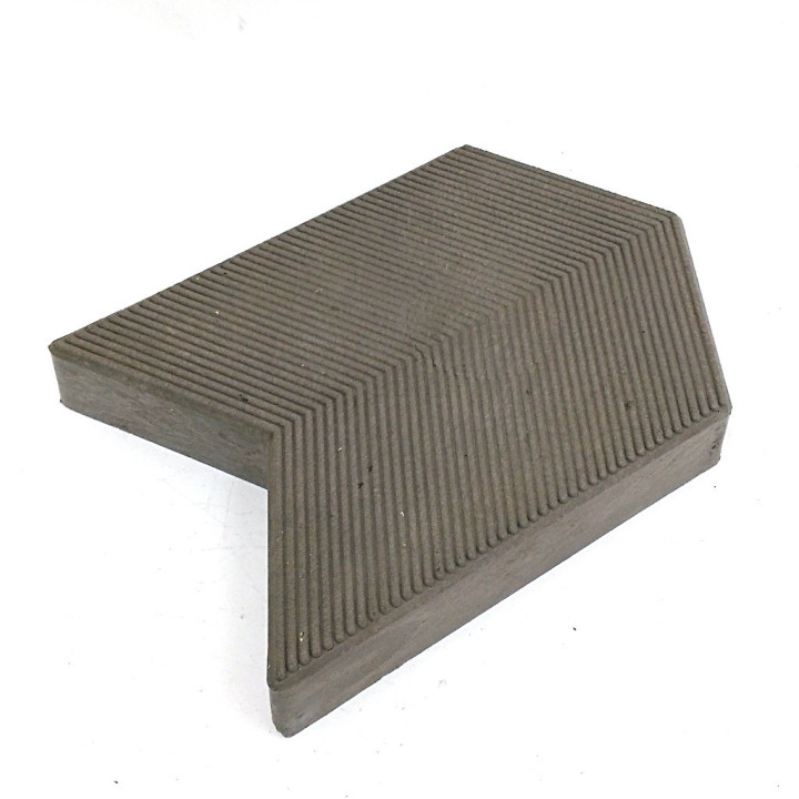 Mattonella a Incastro in Gomma Dura Antiscivolo per Esterno - Grigio