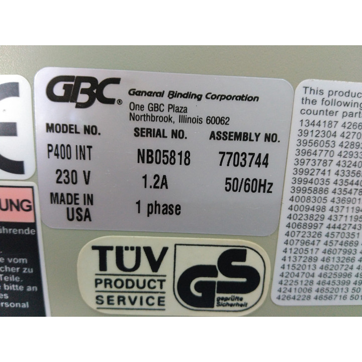 General Binding Corporation P400 - Macchina Rilegatrice Elettrico