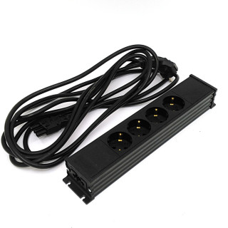 KAISER 1154/4-2/sw - Ciabatta Multiprese 4 Posti 16A 250V Connessione 4V GST18I3K1B - Nero