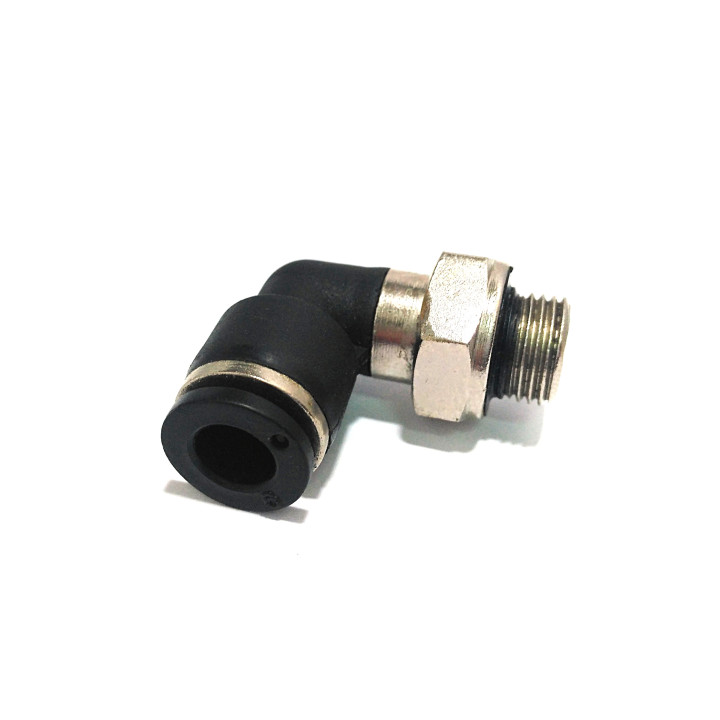 Raccordo Pneumatico Gomito 90° Girevole Maschio 1/8" per Tubo 6mm