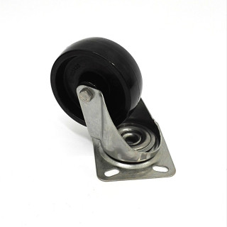 Ruota Girevole Ø 100mm con Base Rotante 85x100mm - Nero