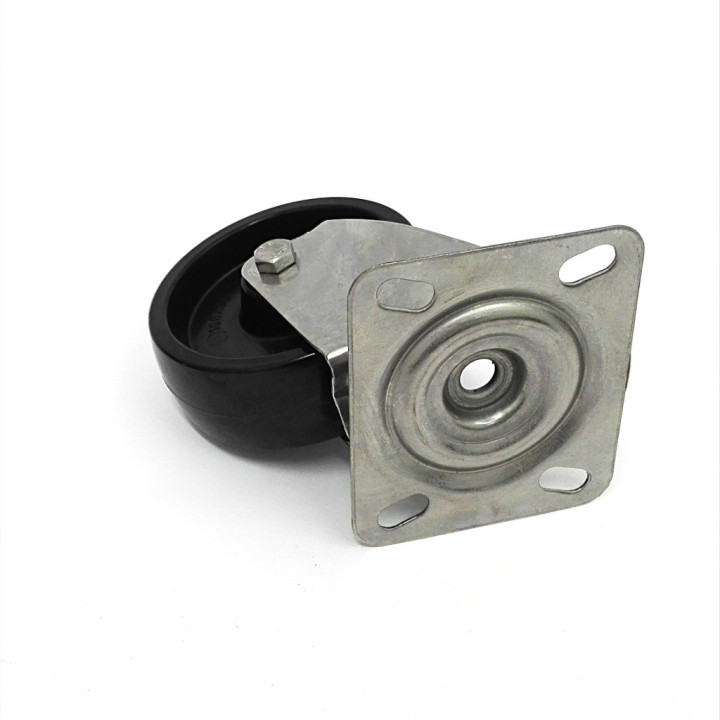 Ruota Girevole Ø 100mm con Base Rotante 85x100mm - Nero