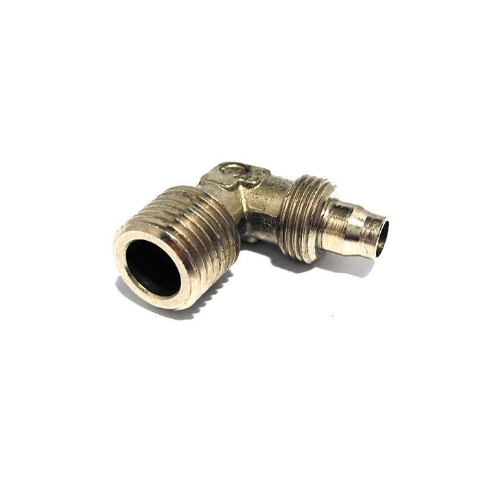 Raccordo Pneumatico a L Maschio 1/4" per Tubo 6mm