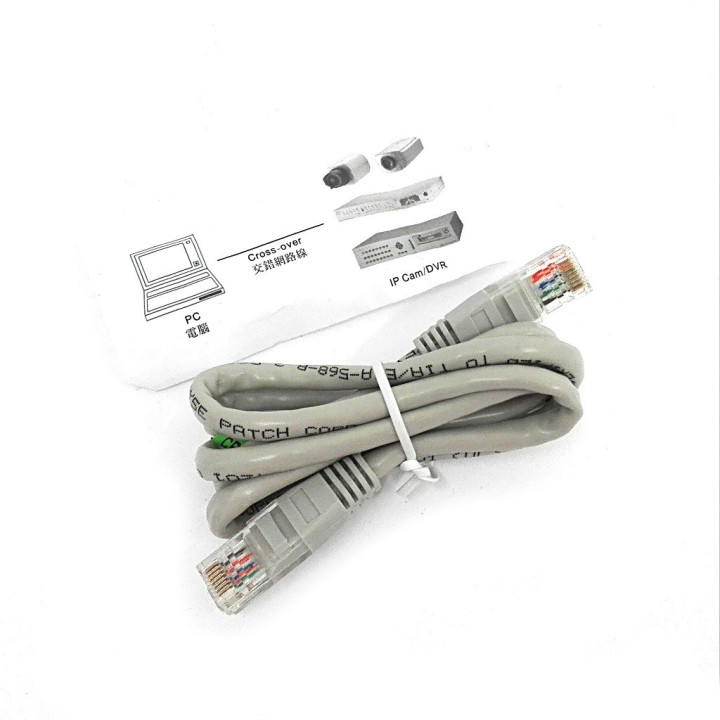 Cavo di Rete Ethernet Cat 5E 24AWG/4PRS - 1Mt - Grigio