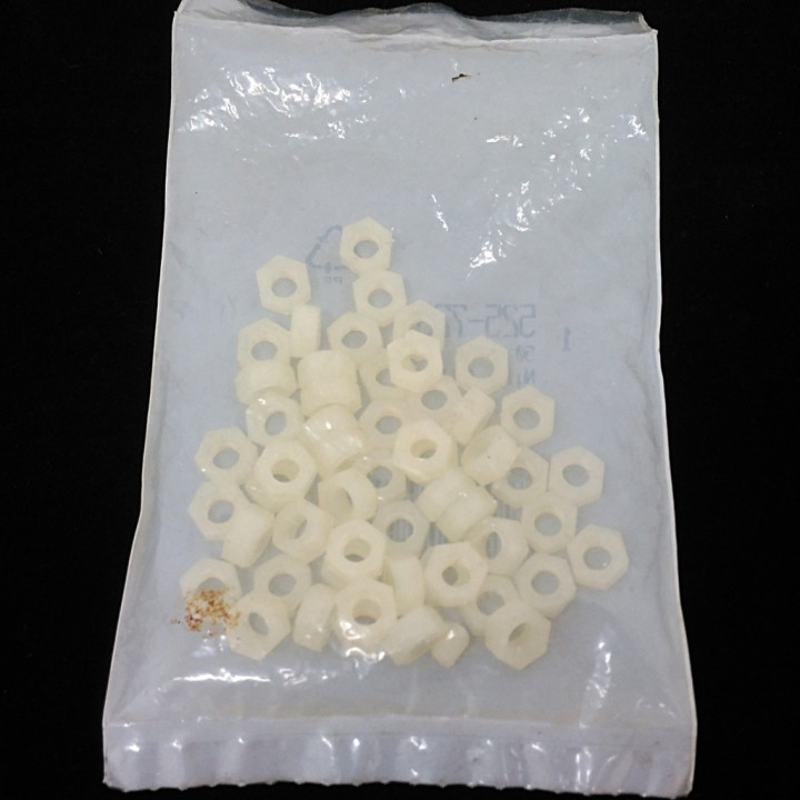 50 x Dado in Nylon Filettato M5 - Bianco