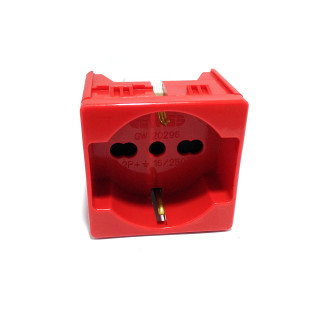 GEWISS GW20296 - Presa System Schuko 2P+T 16A 250V -Rosso