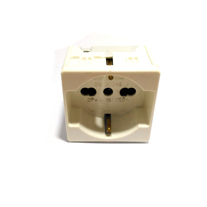 GEWISS GW20246 - Presa System Schuko 2P+T 16A 250V - Bianco
