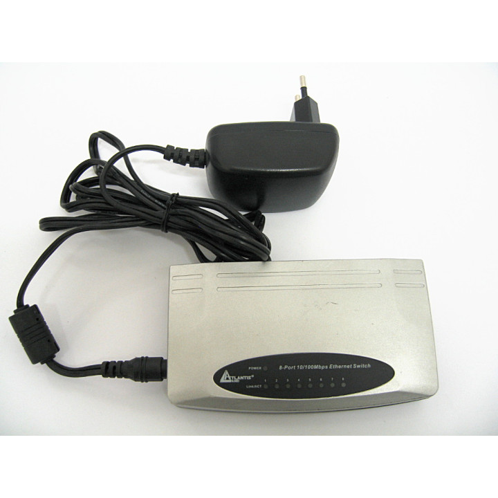 8-Port 10/100Mbps Ethernet Switch A02-F8P + Adapter