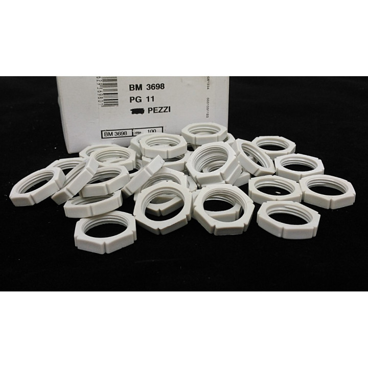 BM 3698 - 30 x Dado Esagonale in Nylon Passo PG11