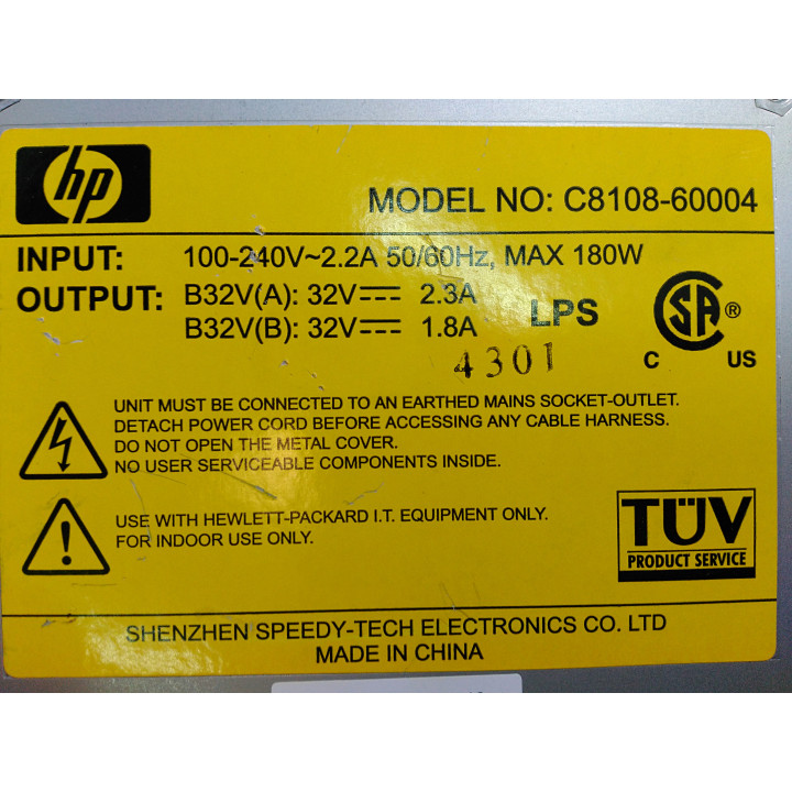 HP C8108-60004 - Alimentazione Elettrica 180W per HP Inkjet CP1700