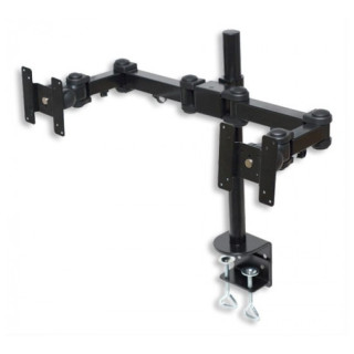 Supporto da Scrivania per 2 Monitor LCD/LED con Morsetto - Nero