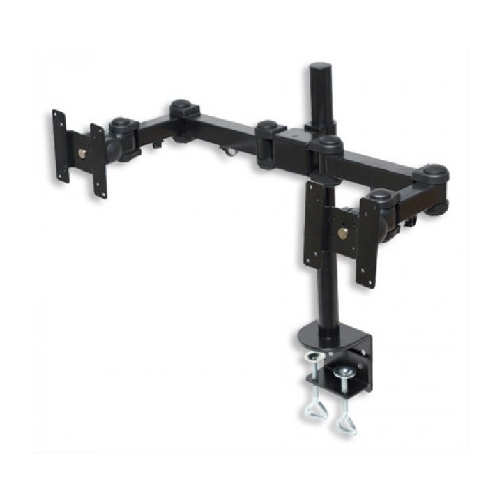 Supporto da Scrivania per 2 Monitor LCD/LED con Morsetto - Nero