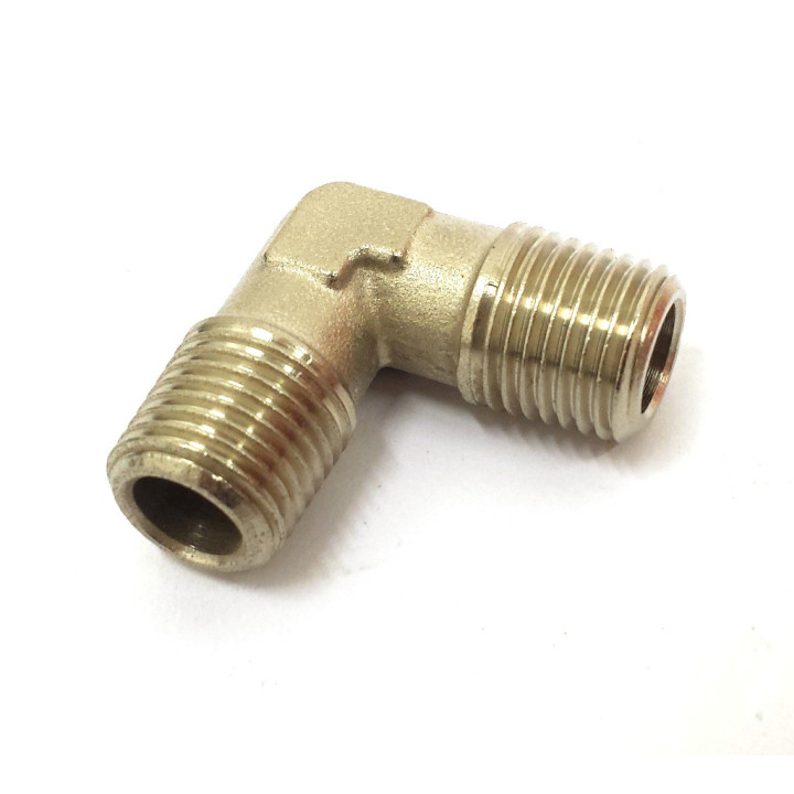 OEM - 10x Raccordo a L Filettato Maschio/Maschio 1/4" - Acciaio