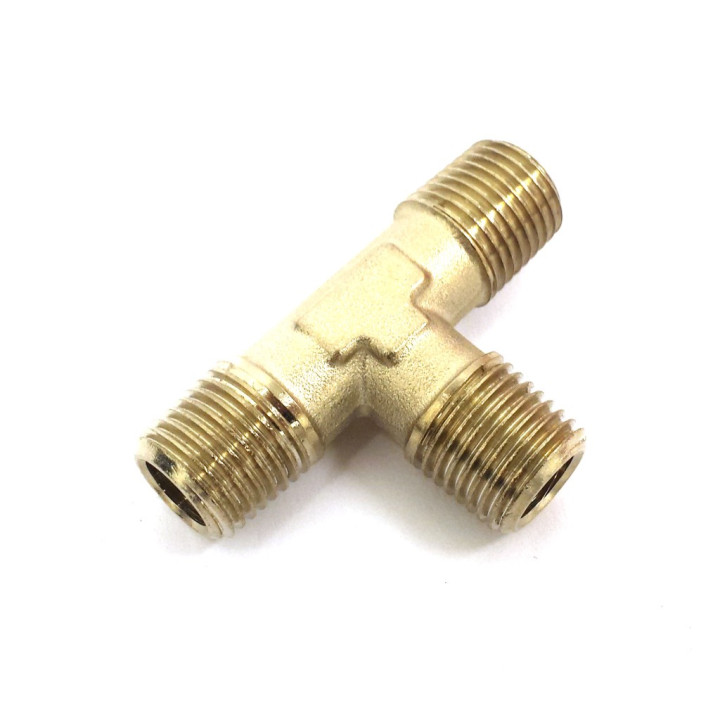 OEM - 2x Raccordo a T Filettato Maschio/maschio 1/4"