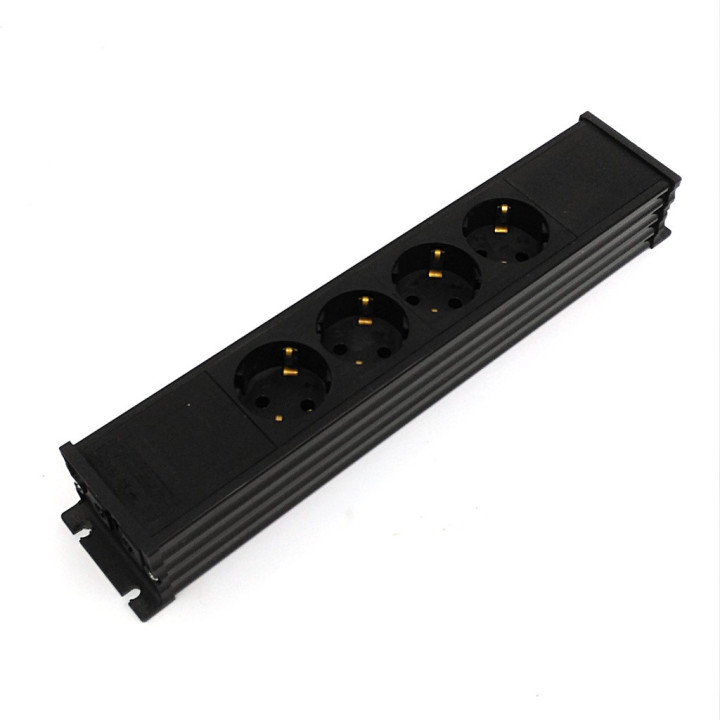 KAISER 1154/4-2/sw - Ciabatta Multiprese 4 Posti 16A 250V - Nero