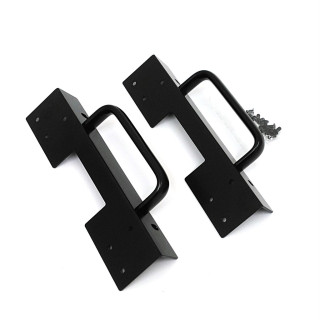 Coppia Staffa con Maniglia per Montaggio Rack - Nero