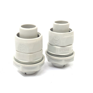 GEWISS - 2x Raccordo Girevole Dritto con Passo Gas 1/2" - Grigio