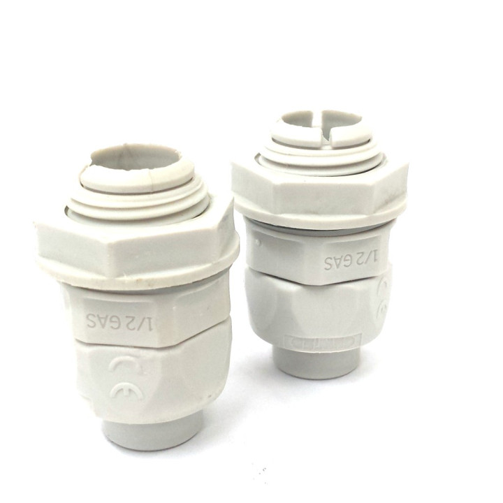 GEWISS - Raccordo Girevole Dritto con Passo Gas 1/2" - Grigio