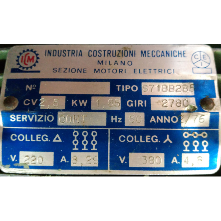 ICM S71BB2B5 - Sezione Motori Elettrici 220/380V