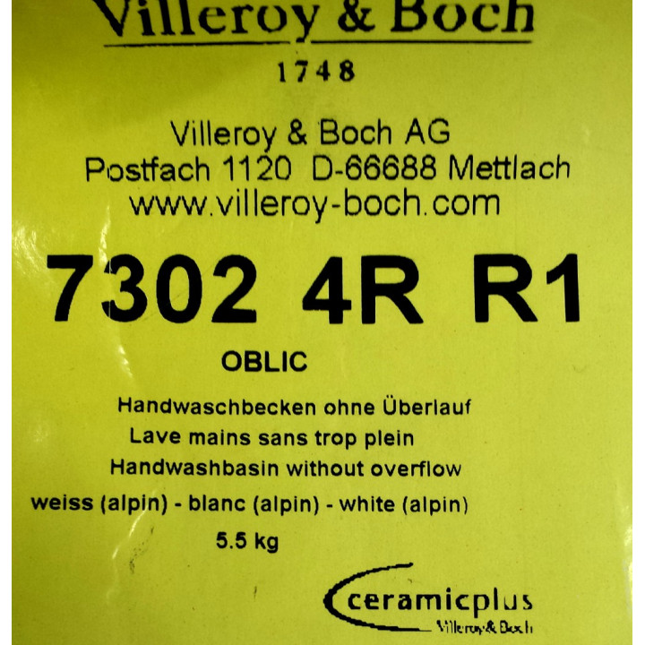 VILLEROY & BOCH 7302 4R R1 - Lavamani Compatto Ceramic Plus - Bianco Alpino