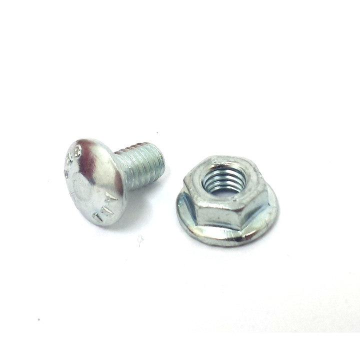 8 x Vite Cilindrica a Testa Bombata + Dado Esagonale M5.50x10mm - Acciaio