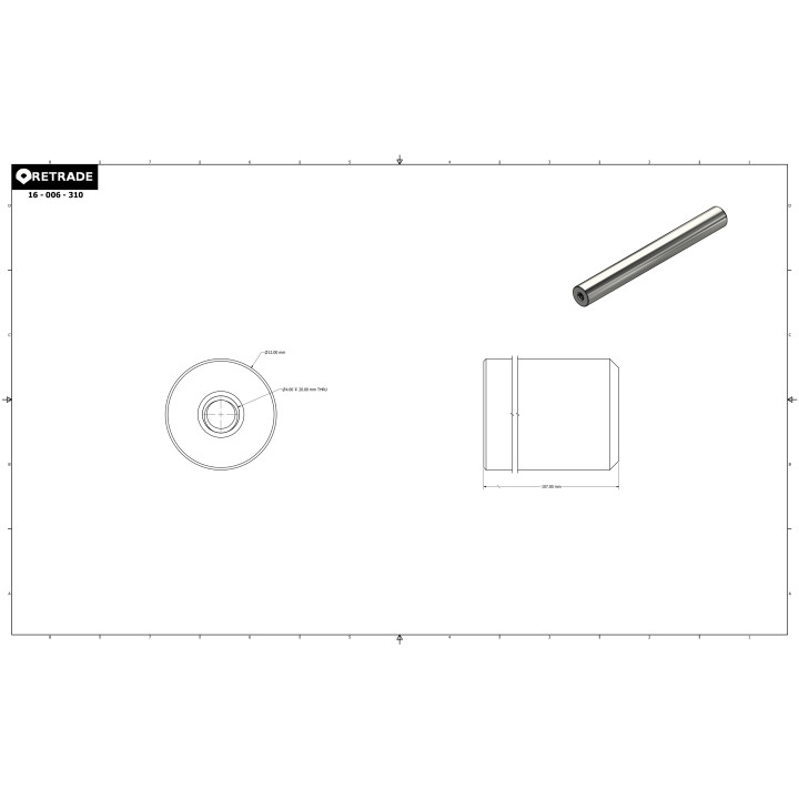 CNC 3D - Albero in Acciaio - 136mm