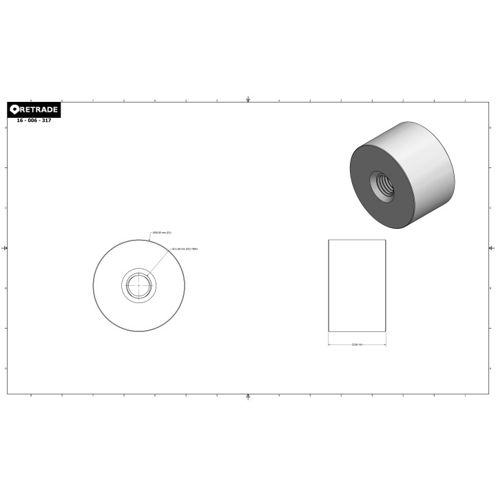 CNC 3D - Ruota in Plastico 15x25mm - F11mm