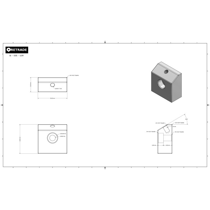 Supporto in Alluminio 30x30x15mm - OEM