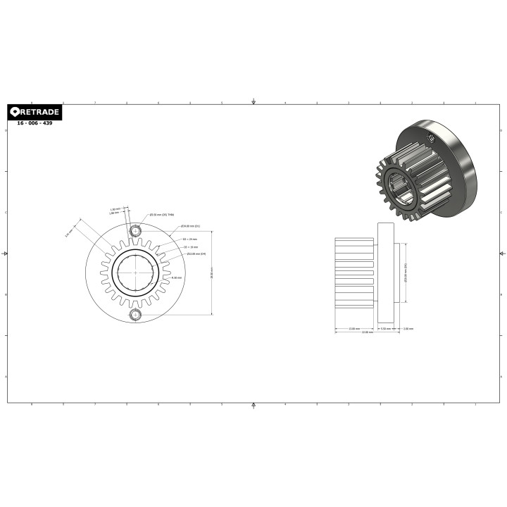 CNC 3D - Ingranaggio/Puleggia per Cinghie Dentata