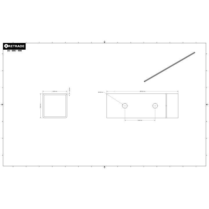 CNC 3D - Barra Rinforza per Armadi Elettrici 20x184x20mm