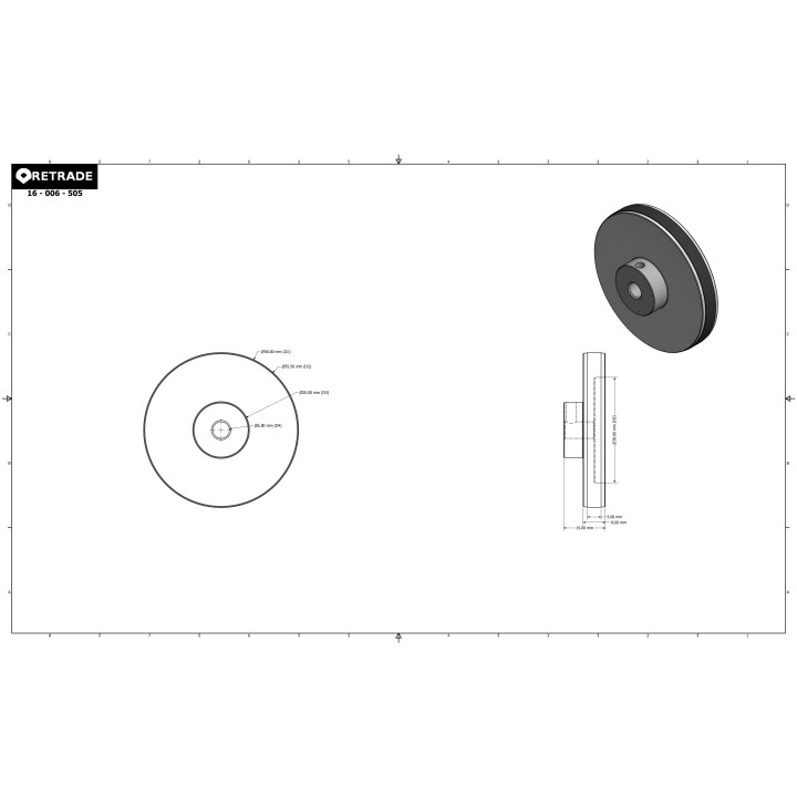 CNC 3D - Rondella di Bloccoaggio Filletato M20x53mm