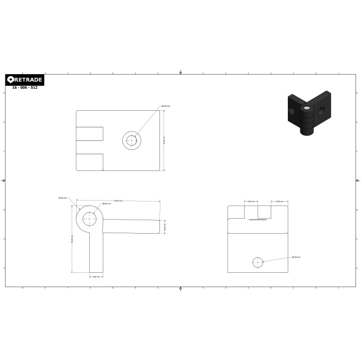 CNC 3D - 2x Cerniere per Porte in Pastica