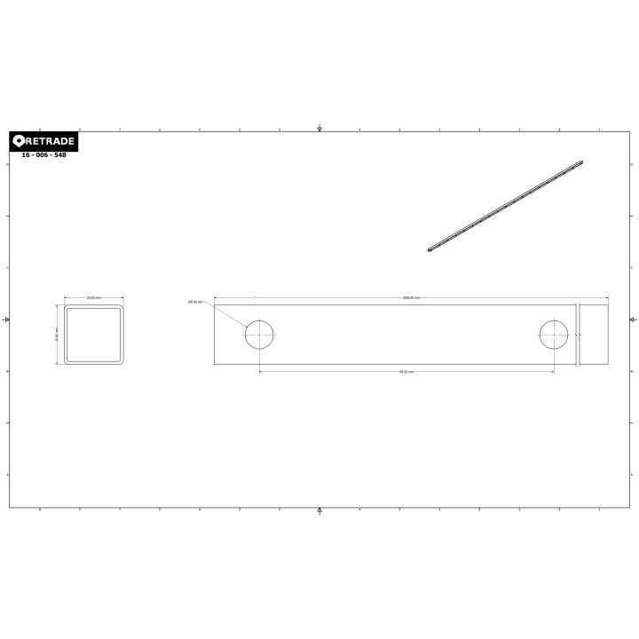 CNC 3D - Barra Rinforza per Armadi Elettrici 20x180x20mm